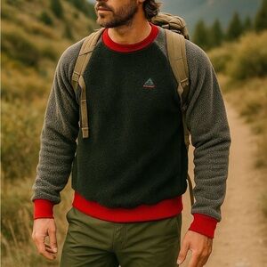 HOLUBAR Teddy Sherpa Fleece Pullover Sweatshirt